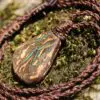 Australian boulder opal necklace, Australian made macrame cord natural jewelry, ethical sourced Australian opal jewelry, October birthstone