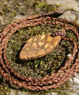 Alternative view of Australian Boulder OPAL Pendant Necklace, Australian Solid Boulder Opal jewelry, Australian Made Tropical Macrame Wax Cord Healing Jewelry