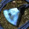 Finland Spectrolite, Labradorite Pendant ,Indigo Blue Gemstone ,Tribal Macrame Cord,,beachy beach jewelry, summer jewelry, surfer necklace