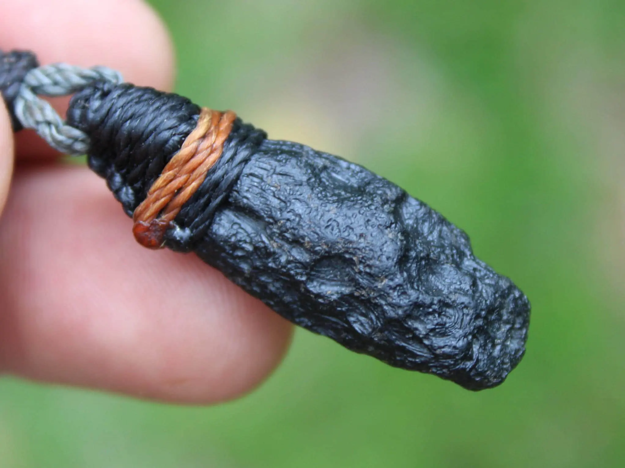 Australian Tektite, Australian made Macrame cord, Authentic Tektite Pendant Necklace,Healing crystal, macrame cord meteorite - Image 8
