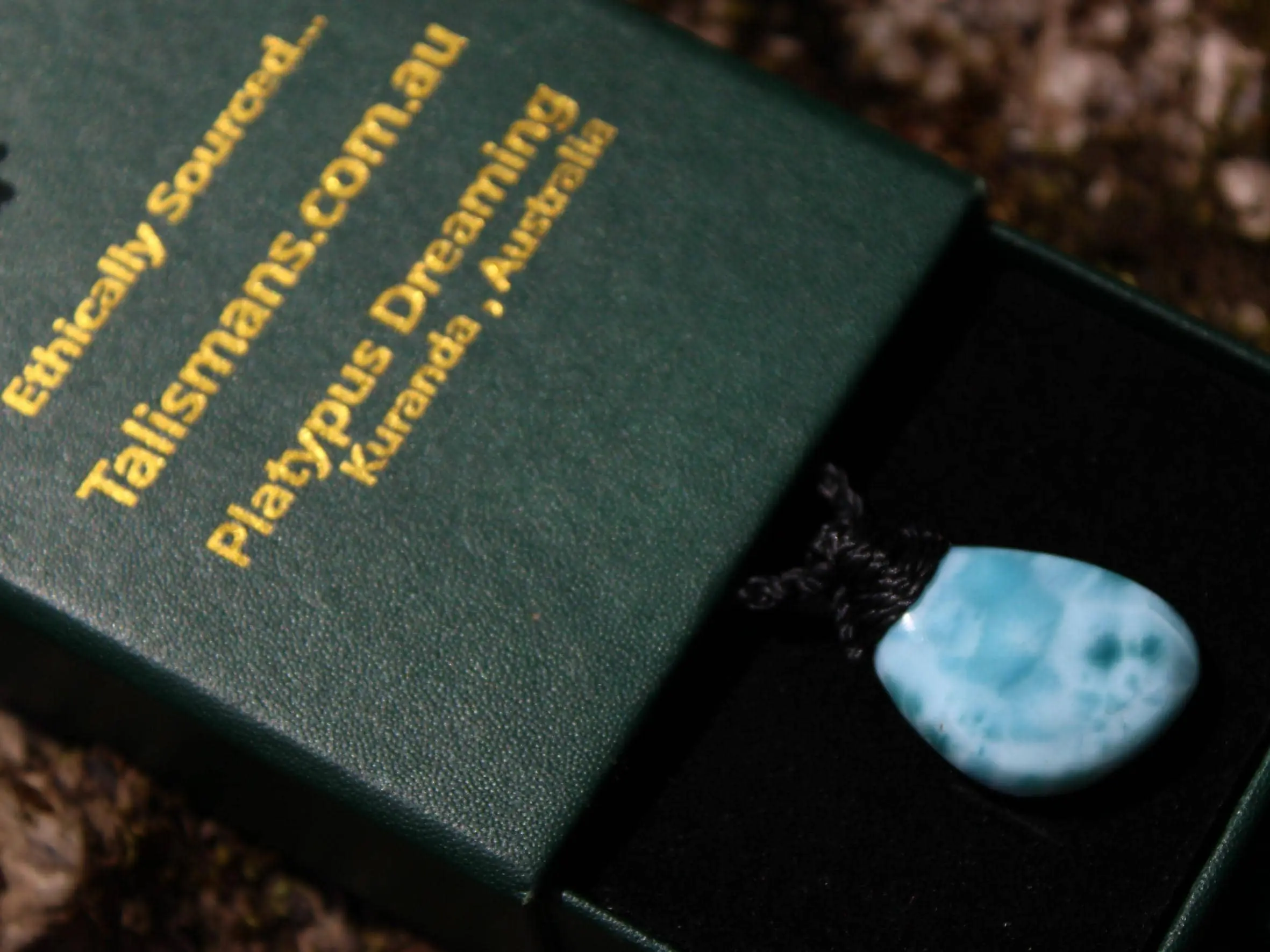 LARIMAR Pendant, Elven Talisman, Macrame Necklace, Burning man Jewelry,mermaid dolphin stone,Blue Stone Pendant, - Image 13