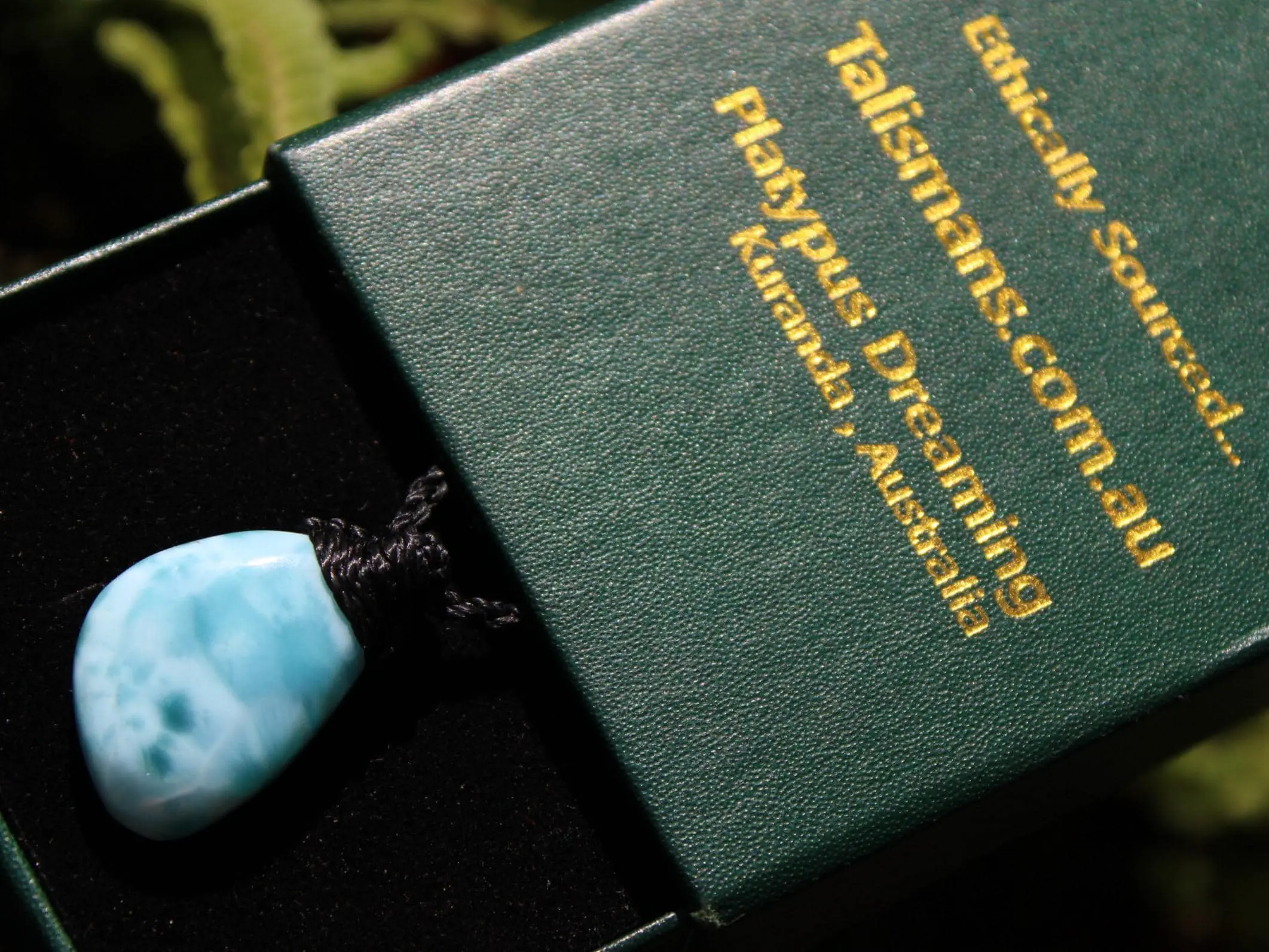 LARIMAR Pendant, Elven Talisman, Macrame Necklace, Burning man Jewelry,mermaid dolphin stone,Blue Stone Pendant, - Image 4