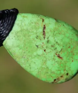 Alternative view of Australian Gaspeite Necklace, Elven Fairy Pendant, Celtic Fantasy Jewelry, Handmade Green Crystal Talisman, Australian Gemstone