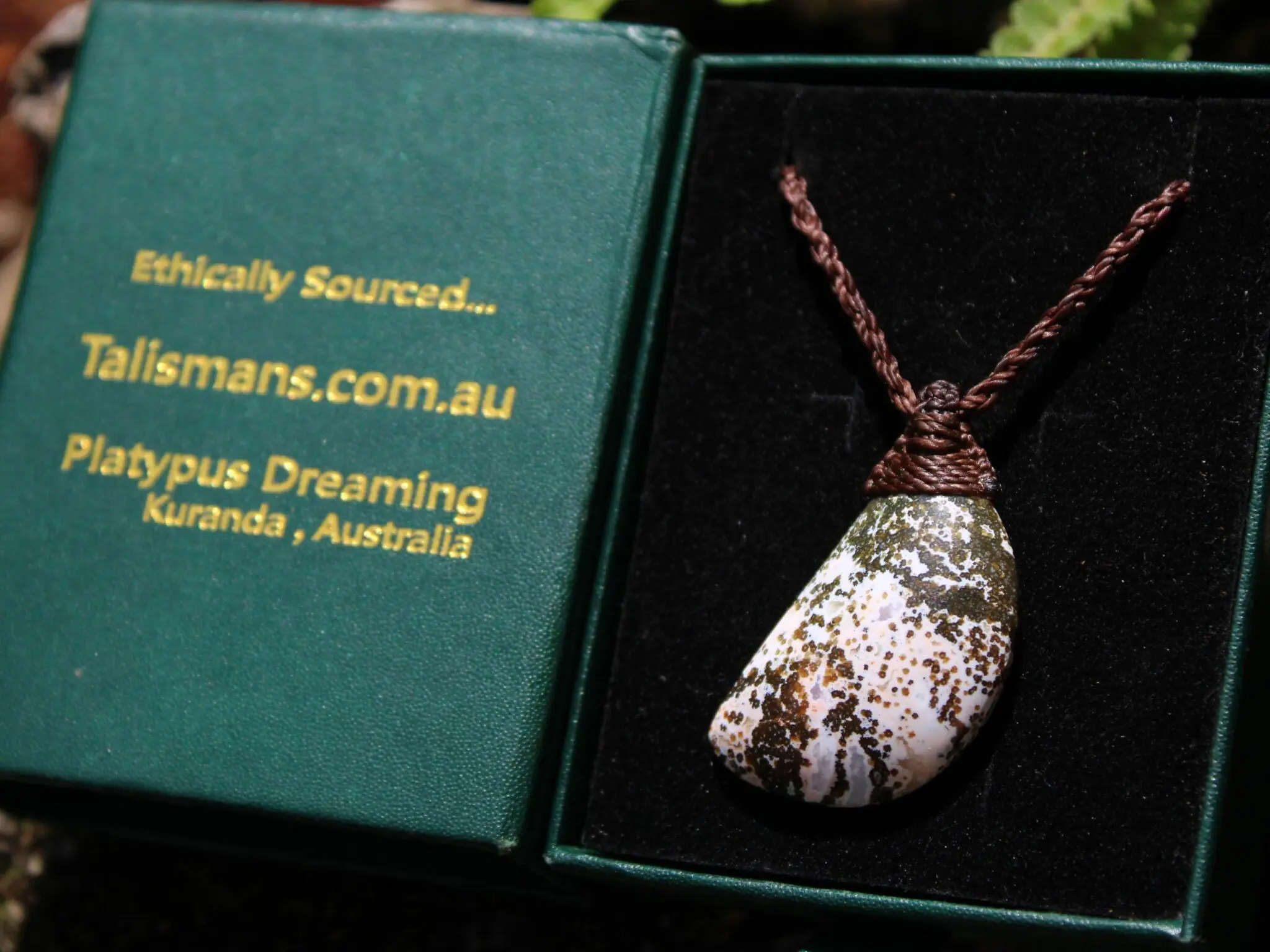 Elven Fossil Coral 8th vein OCEAN JASPER Pendant crystal Necklace, Gemstone Jewelry tropical Cord, beachy beach, summer necklace jewelry - Image 7