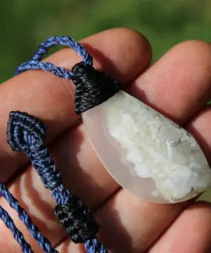 Alternative view of Australian handmade Angelic plum Agate Necklace ,  agate creek pendant necklace, Australian handcrafted tropical cord