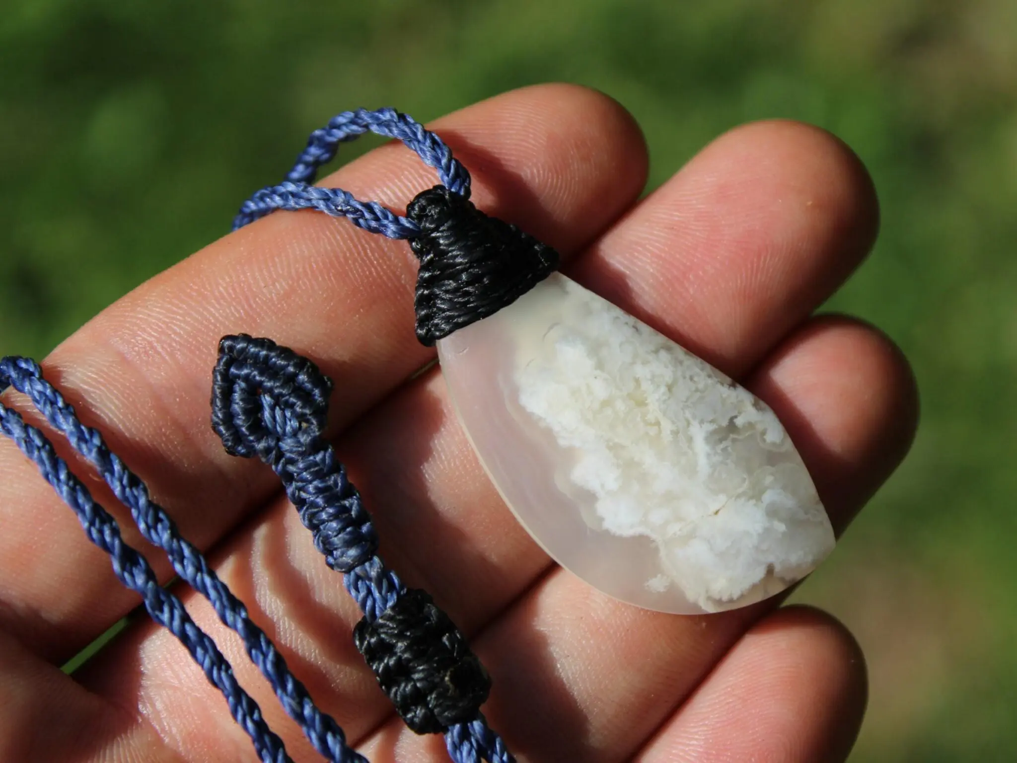 Australian handmade Angelic plum Agate Necklace , agate creek pendant necklace, Australian handcrafted tropical cord - Image 2