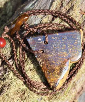 Australian boulder opal necklace ,australian tigereye pendant and Mookaite jasper, Australian made healing summer jewelry gift