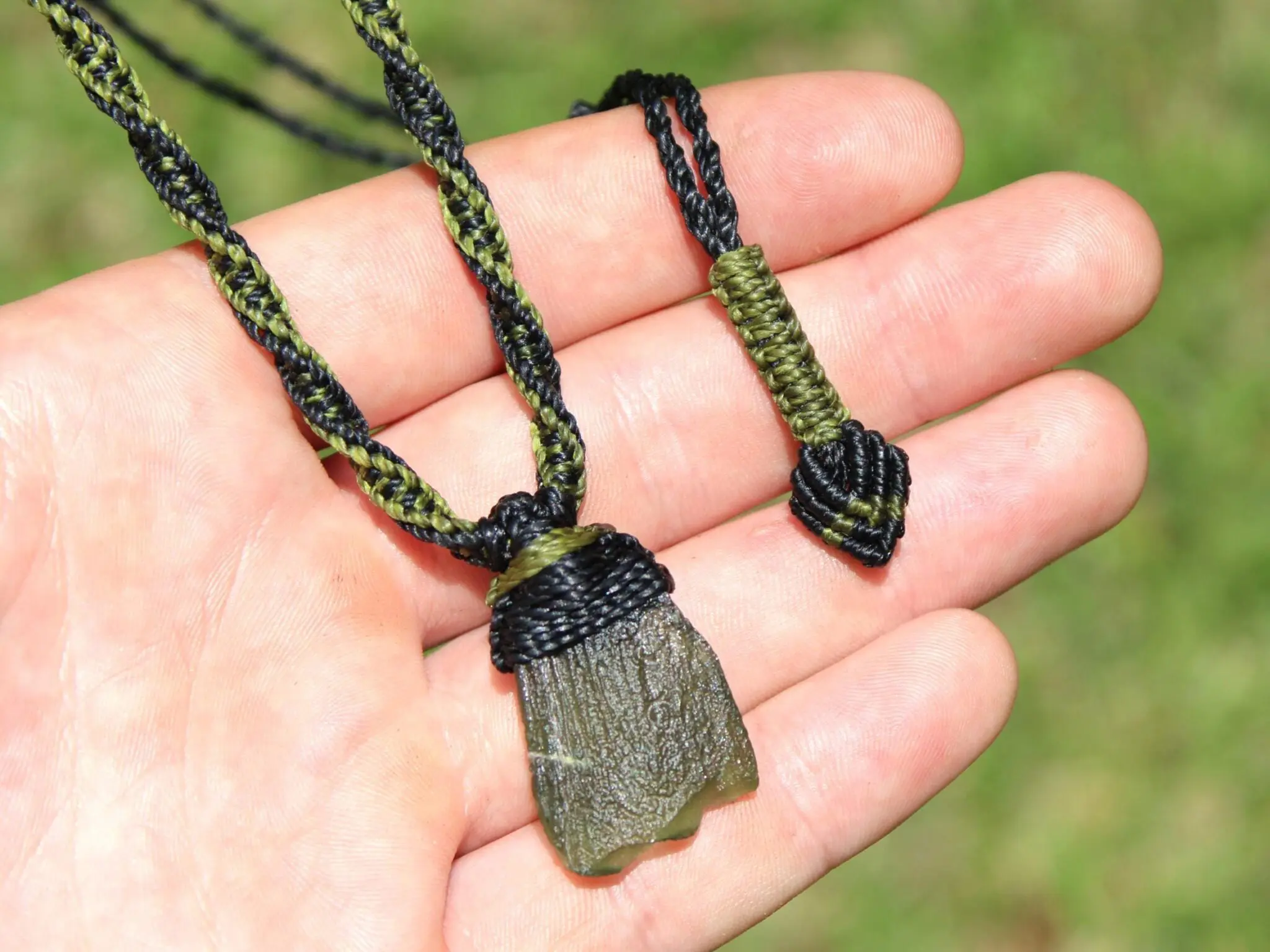 Genuine Moldavite Pendant, Raw Real Rough Moldavite Necklace, Authentic Moldavite Green Stone Jewelry, Elven Crystal healing,Australian made - Image 2