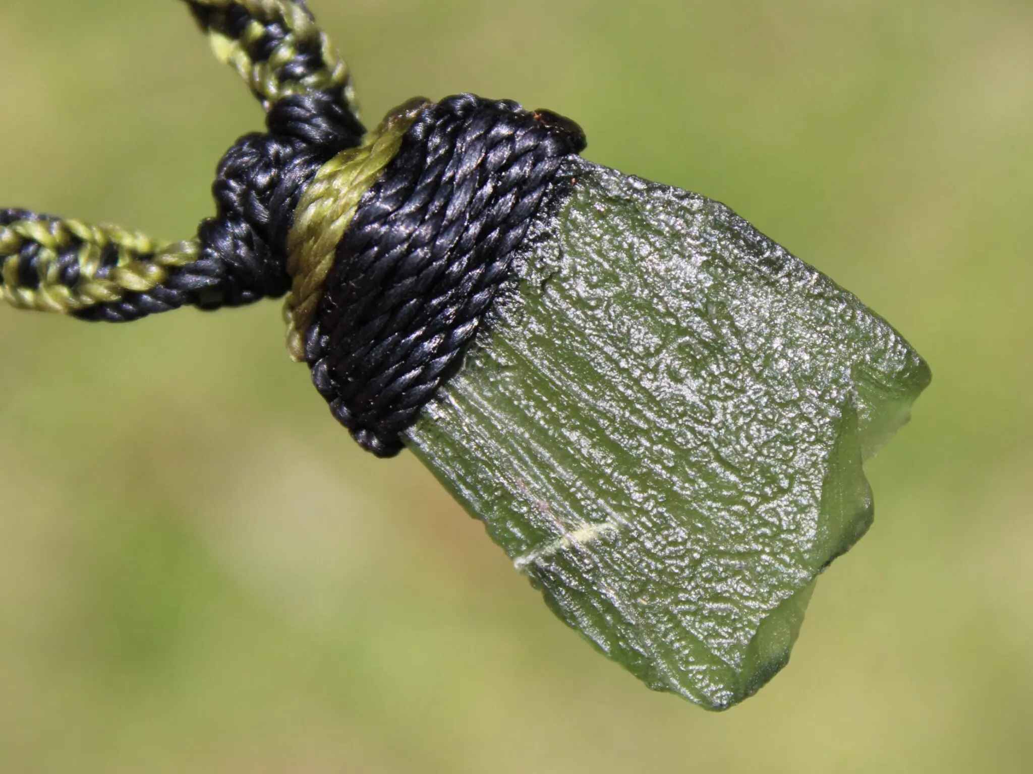 Genuine Moldavite Pendant, Raw Real Rough Moldavite Necklace, Authentic Moldavite Green Stone Jewelry, Elven Crystal healing,Australian made - Image 3