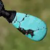 American Turquoise Pendant Talisman,Turquoise Necklace, Australian Made Macrame cord, Healing Crystal Jewelry, Elven Blue Stone