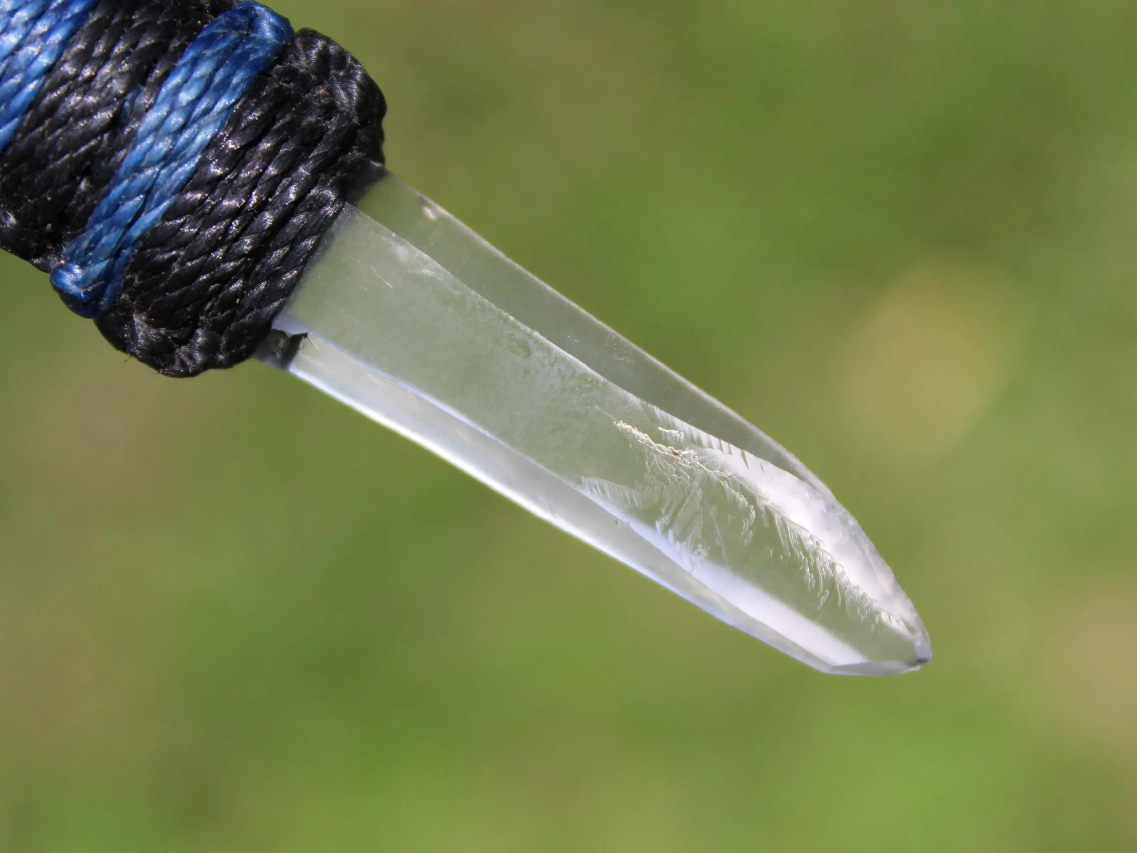 Diamantina Lemurian Singing Laser Wand Quartz Necklace,Elven Tribal Pendant,Australian made Macrame Cord Healing Crystal Jewelry,Raw crystal - Image 12