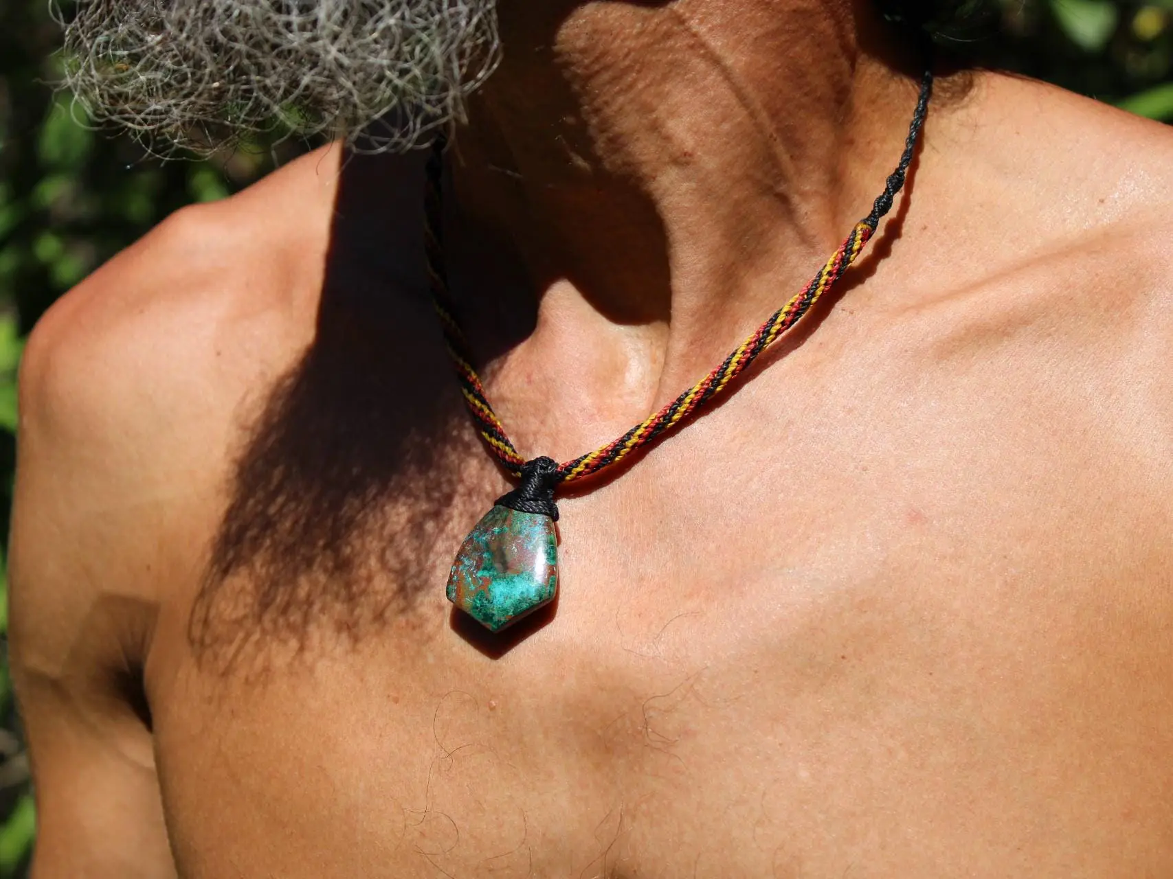 AUSTRALIAN CHRYSOCOLLA Pendant,Natural Malachite Necklace, Malachite Gemstone Pendant, beach jewelry, summer jewelry, surfer necklace - Image 15