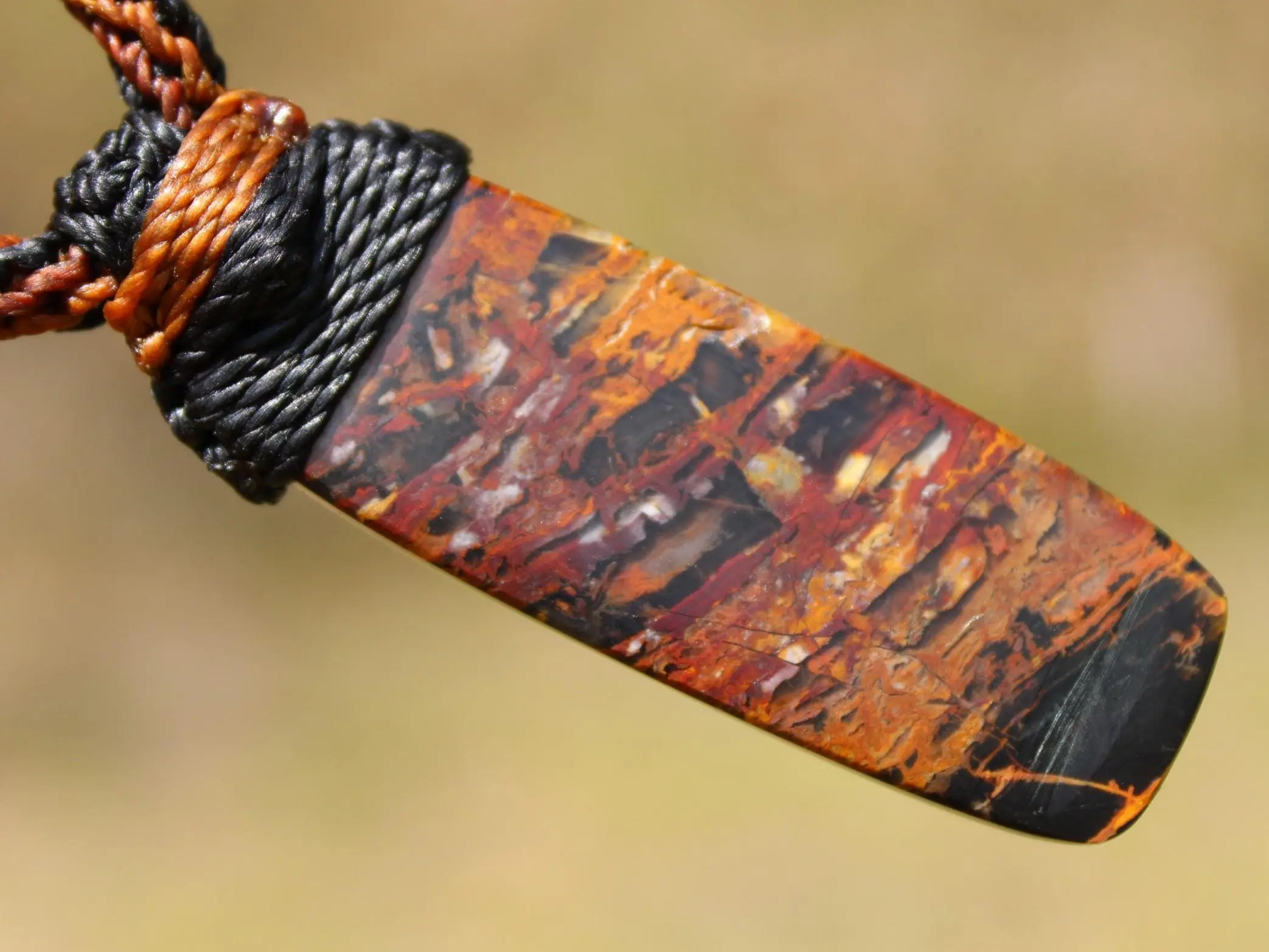 Australian Pilbara Jasper Pendant, Indigenous Jasper Graffiti Necklace, Australian made Macrame Cord, Aboriginal Outback Healing crystal - Image 7