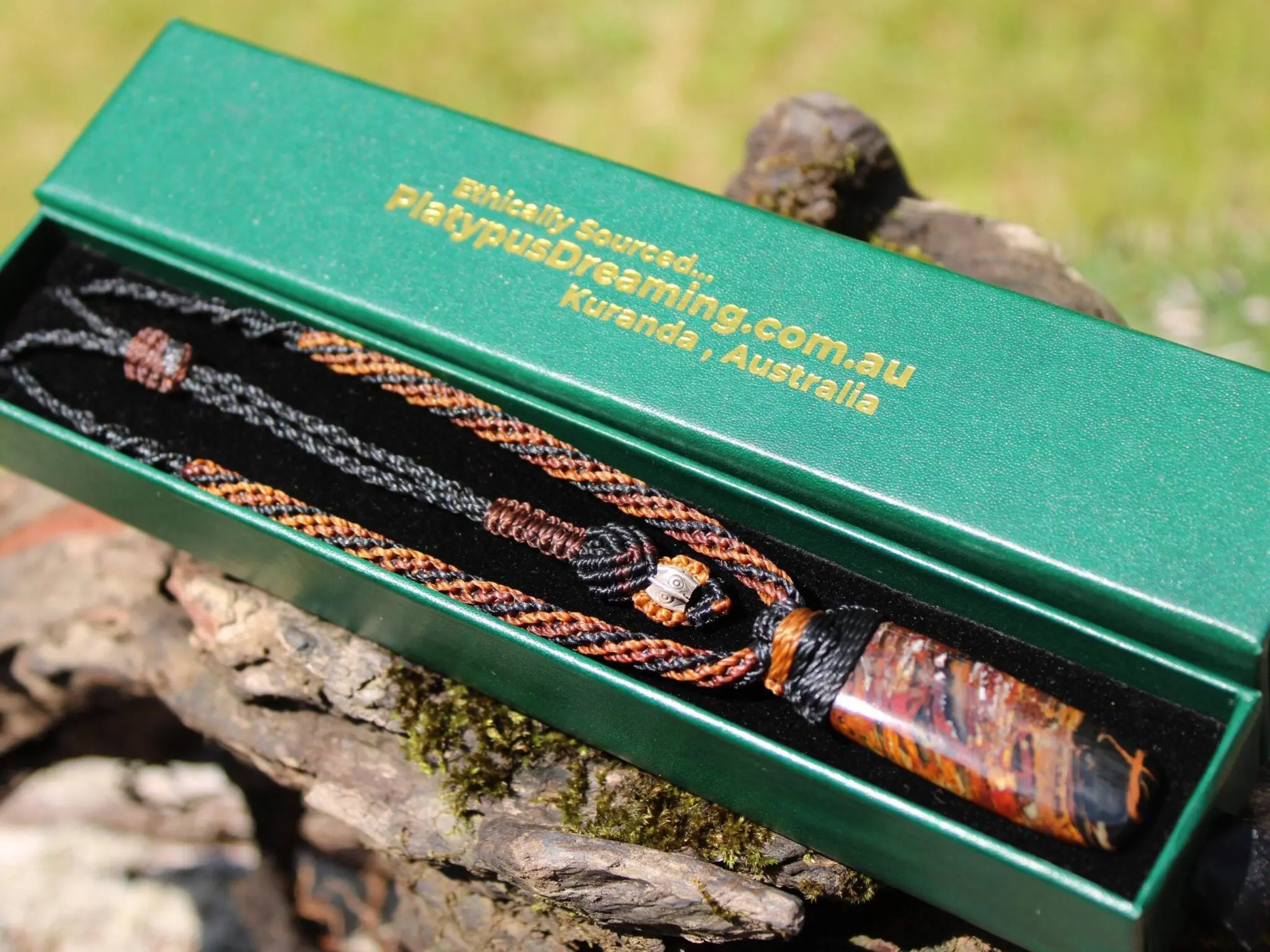 Australian Pilbara Jasper Pendant, Indigenous Jasper Graffiti Necklace, Australian made Macrame Cord, Aboriginal Outback Healing crystal - Image 4