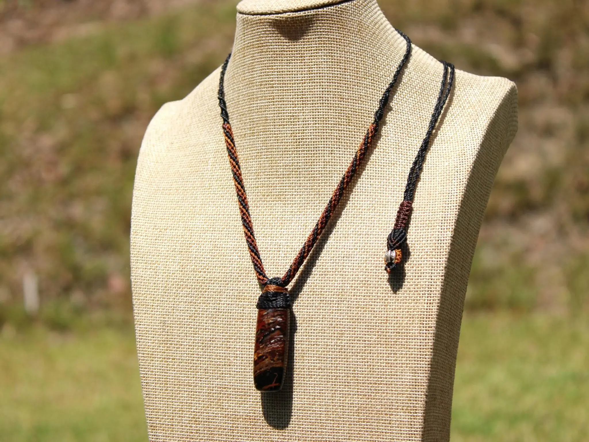 Australian Pilbara Jasper Pendant, Indigenous Jasper Graffiti Necklace, Australian made Macrame Cord, Aboriginal Outback Healing crystal - Image 19