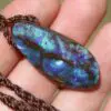 Australian Matrix OPAL Pendant Necklace, Australian Solid Seam Boulder Opal jewelry, Australian Made Macrame Cord Healing Jewelry