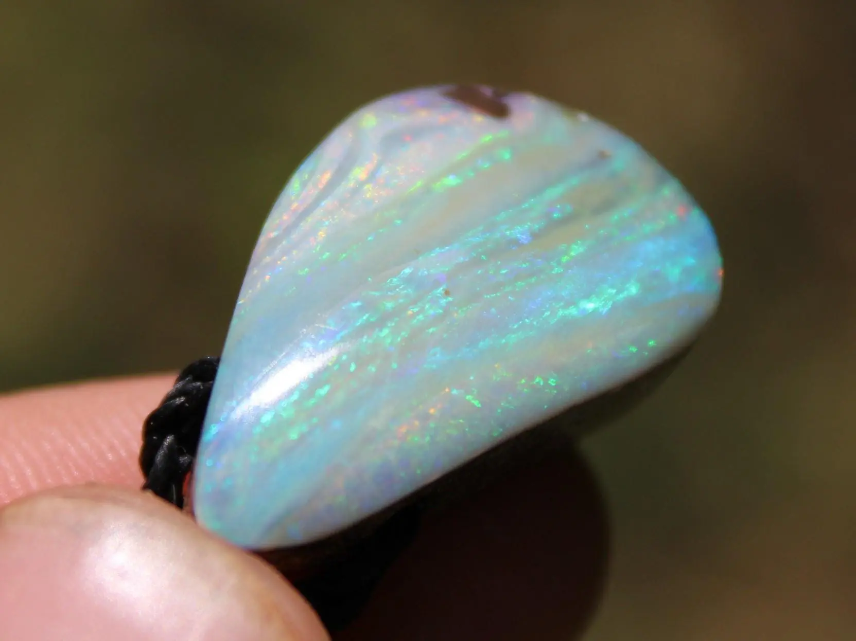 Australian Solid Seam Boulder Opal jewelry, Fire Matrix OPAL Pendant Necklace, Australian Made Macrame Cord Healing Jewelry - Image 14