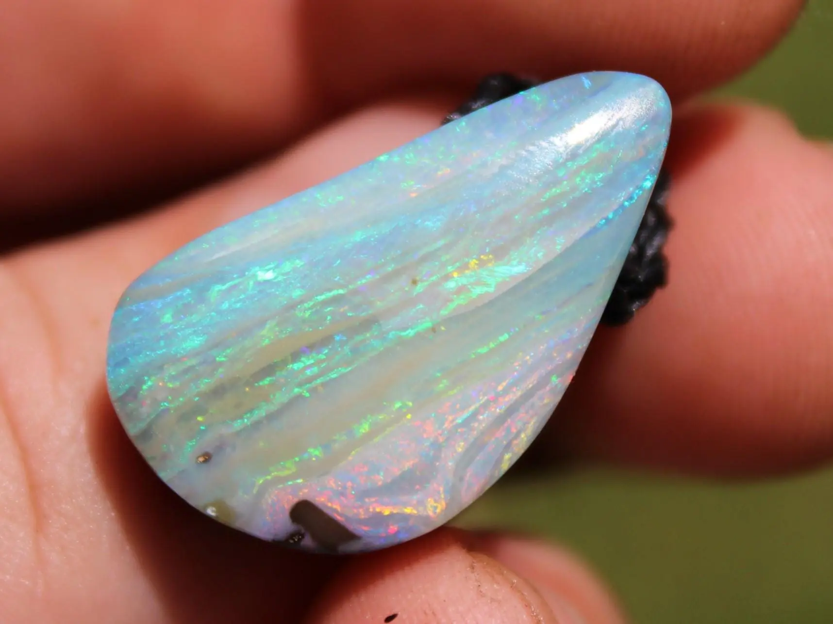 Australian Solid Seam Boulder Opal jewelry, Fire Matrix OPAL Pendant Necklace, Australian Made Macrame Cord Healing Jewelry