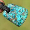 Shattuckite Necklace, Gem silica Australian made macrame cord healing jewellery, blue stone pendant, Chrysocola, Tourquise, Azurite Pendant