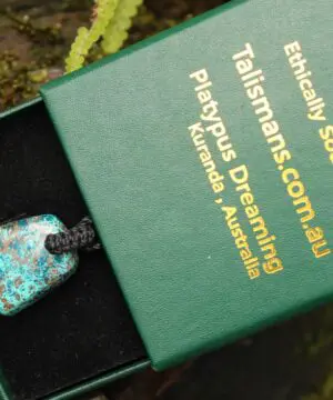 Shattuckite Necklace, Gem silica Australian made macrame cord healing jewellery, blue stone pendant, Chrysocola, Tourquise, Azurite Pendant