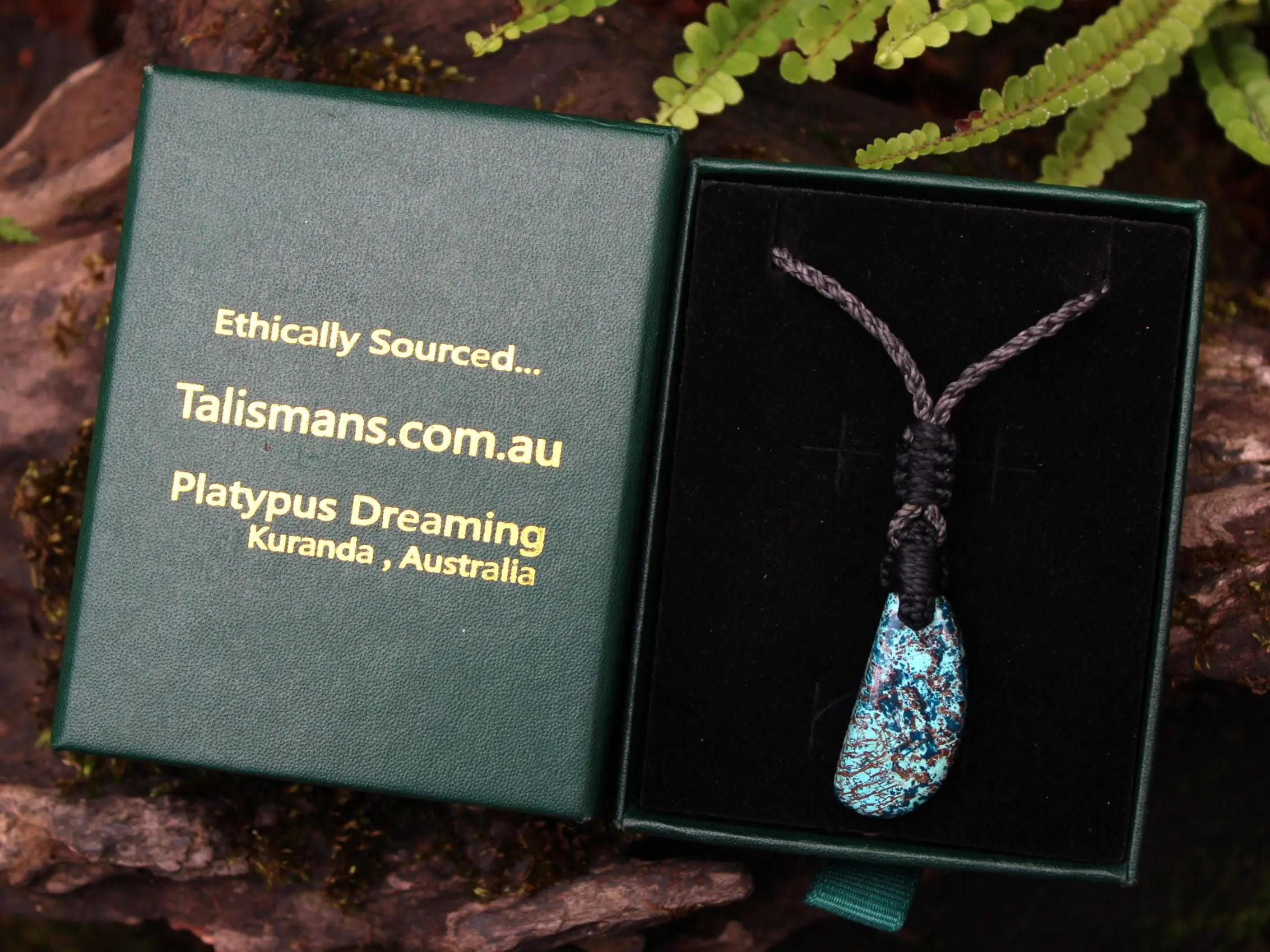 Shattuckite Necklace, Gem silica Australian made macrame cord healing jewellery, blue stone pendant, Chrysocola, Tourquise, Azurite Pendant