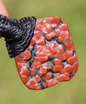 Red CORAL FOSSIL Necklace, Australian made Elven Macrame Thin Cord Healing Crystal Jewelry, Red coral fossil Pendant, march birthstone