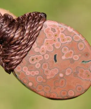CORAL FOSSIL Necklace, Australian made Elven Macrame Thin Cord Healing Crystal Jewelry, Red coral fossil Pendant, march birthstone