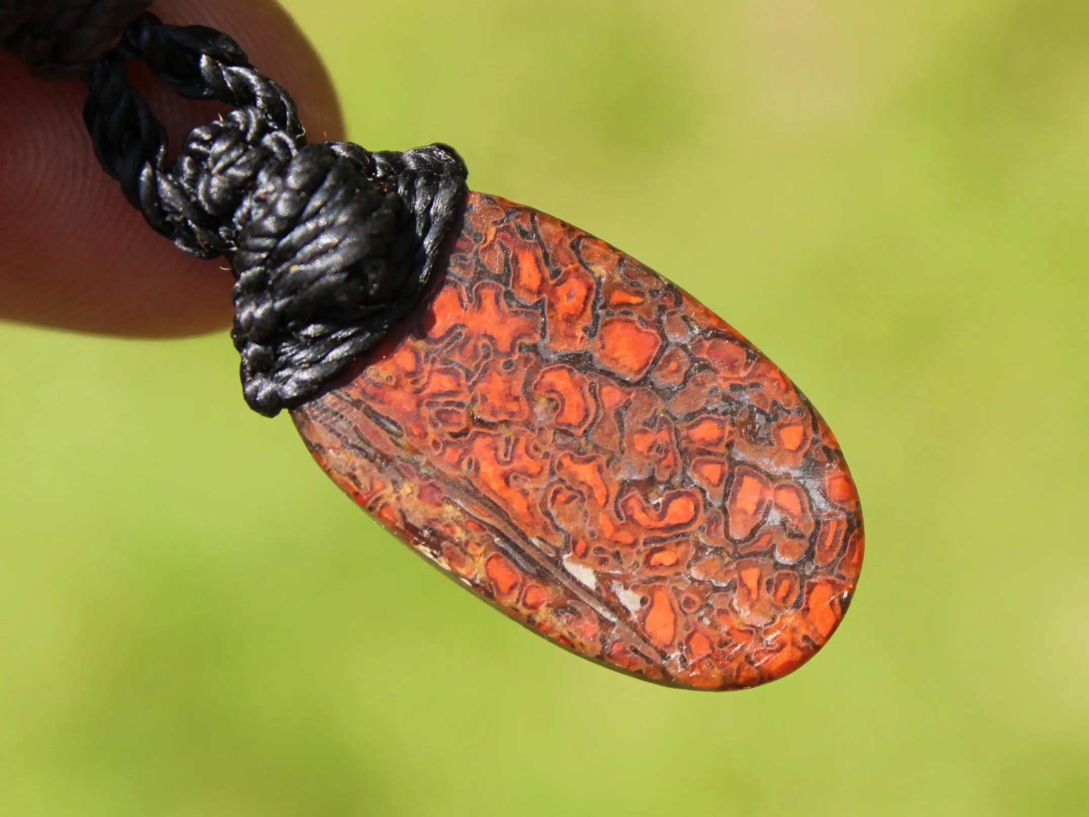American Red Dinosaur Fossil Jewelry, Elven Pendant with Silver Beads , Utah Dinosaur bone ,Ancient Fossil Power, Tribal Talisman Pendant