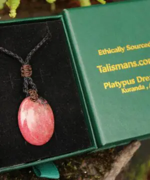 Australian Rhodonite Necklace, Tribal pendant. Macrame necklace, Heart Chakra stone Jewelry, PINK SONE jewelry, Taurus elf NECKLACE