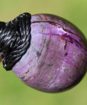 Sugilite Necklace,Australian Made Macrame Cord, Sugilite Pendant,Purple Stone Jewelry,Elven Raw Healing Crystal Jewelry,Gift for him her