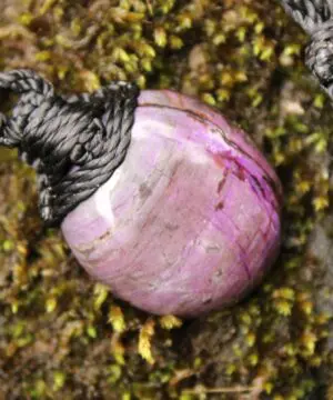Sugilite Necklace,Australian Made Macrame Cord, Sugilite Pendant,Purple Stone Jewelry,Elven Raw Healing Crystal Jewelry,Gift for him her