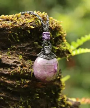 Sugilite Necklace,Australian Made Macrame Cord, Sugilite Pendant,Purple Stone Jewelry,Elven Raw Healing Crystal Jewelry,Gift for him her