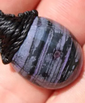 Sugilite Necklace,Australian Made Macrame Cord, Sugilite Pendant,Purple Stone Jewelry,Elven Raw Healing Crystal Jewelry,Gift for him her