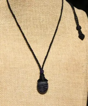 Sugilite Necklace,Australian Made Macrame Cord, Sugilite Pendant,Purple Stone Jewelry,Elven Raw Healing Crystal Jewelry,Gift for him her
