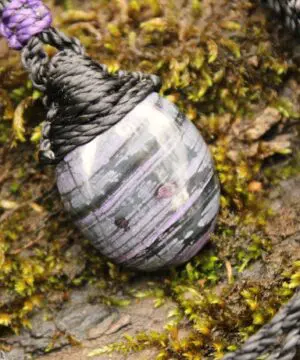 Sugilite Necklace,Australian Made Macrame Cord, Sugilite Pendant,Purple Stone Jewelry,Elven Raw Healing Crystal Jewelry,Gift for him her