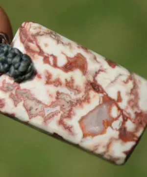 Australian Crazy Lace Agate Elven Macrame Pendant Necklace