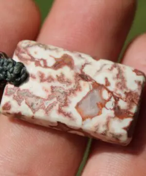 Australian Crazy Lace Agate Elven Macrame Pendant Necklace