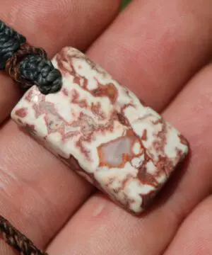 Australian Crazy Lace Agate Elven Macrame Pendant Necklace