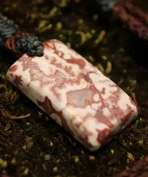 Australian Crazy Lace Agate Elven Macrame Pendant Necklace