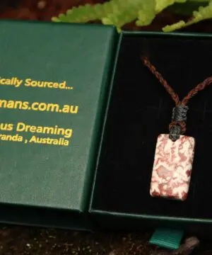 Australian Crazy Lace Agate Elven Macrame Pendant Necklace