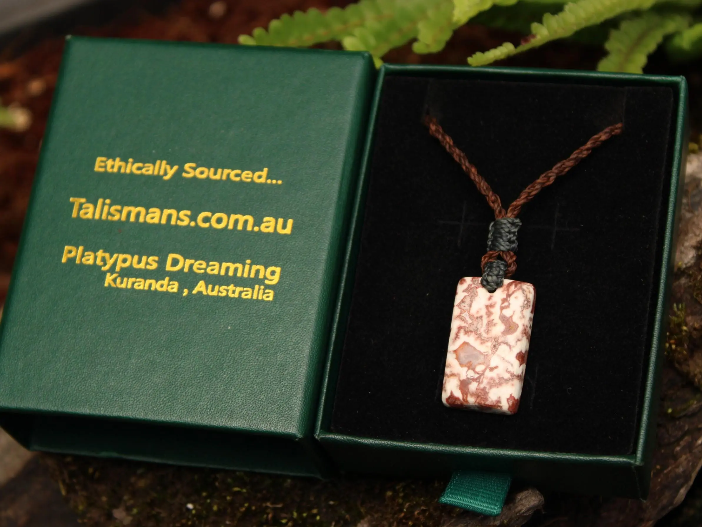 Australian Crazy Lace Agate Elven Macrame Pendant Necklace