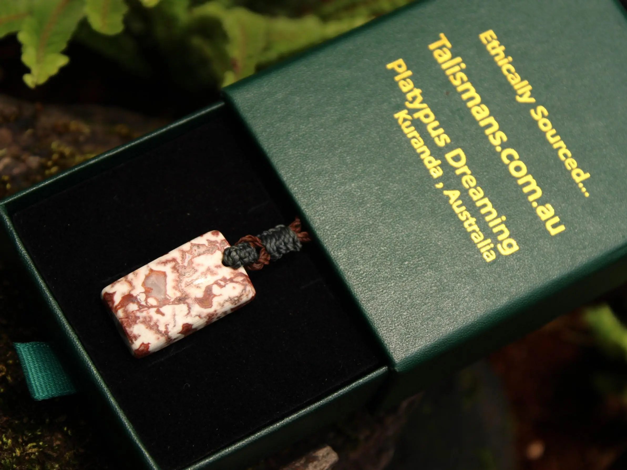 Australian Crazy Lace Agate Elven Macrame Pendant Necklace