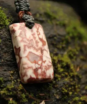 Australian Crazy Lace Agate Elven Macrame Pendant Necklace