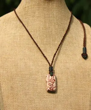 Australian Crazy Lace Agate Elven Macrame Pendant Necklace