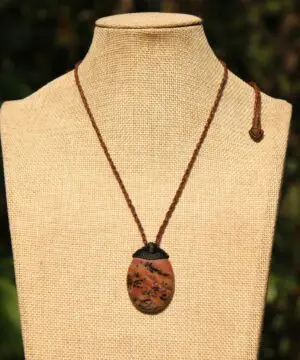 Australian Dendritic Agate Tree Stone Pendant, Exquisite Handcrafted Tree of Life Necklace, Artisan Macrame Statement Jewelry