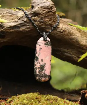 Pink Australian Rhodonite Necklace • Heart Chakra Crystal Talisman • Handmade Vegan Jewelry from Kuranda, Heart Chakra stone Jewelry,Taurus