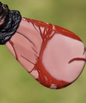 Australian noreena jasper necklace, australian made thin macrame cord, red stone tribal healing jewelry, may birthstone, tribal pendant