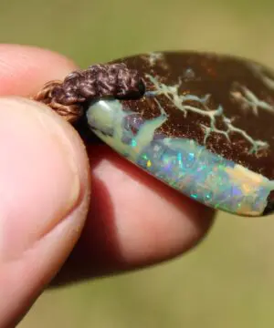 Australian boulder gel opal necklace, Australian handmade , handwoven tropical cord jewellery, Australian opal jewelry, October birthstone