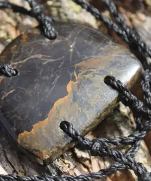 Blue Green Opalised Wood Necklace, Coral Fossil Pendant, Indonesian Volcanic Opal Talisman, Tribal Vegan Jewelry, Ocean Earth Energy