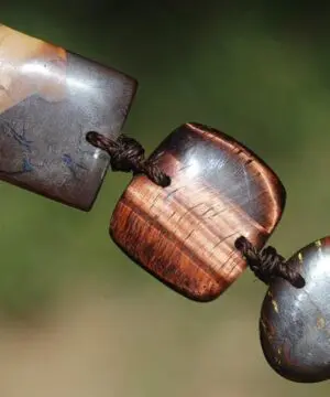 Australian Red Tiger Eye Necklace, Boulder Opal Tiger Iron Pendant, Handmade Healing Crystal Jewelry,healing summer jewelry gift for her him